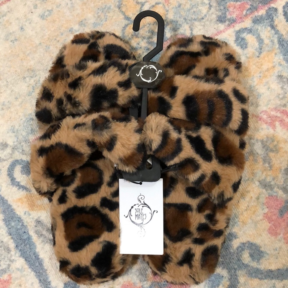 House Shoes - Leopard Print Soft and Cushiony House Shoes. NWT.
